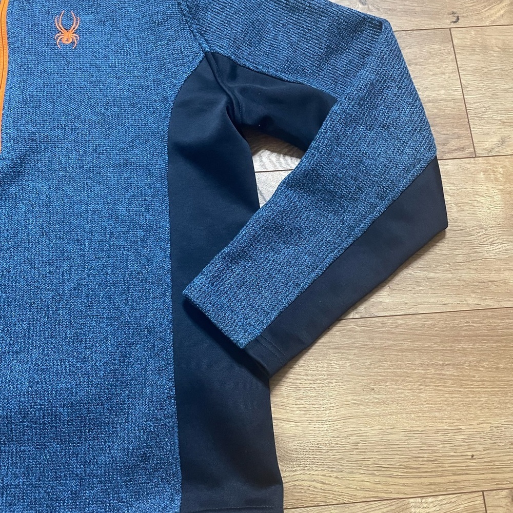 Spyder men's outbound core half zip fleece lined pullover sweater medium blue - Picture 6 of 15